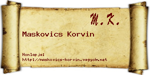 Maskovics Korvin névjegykártya